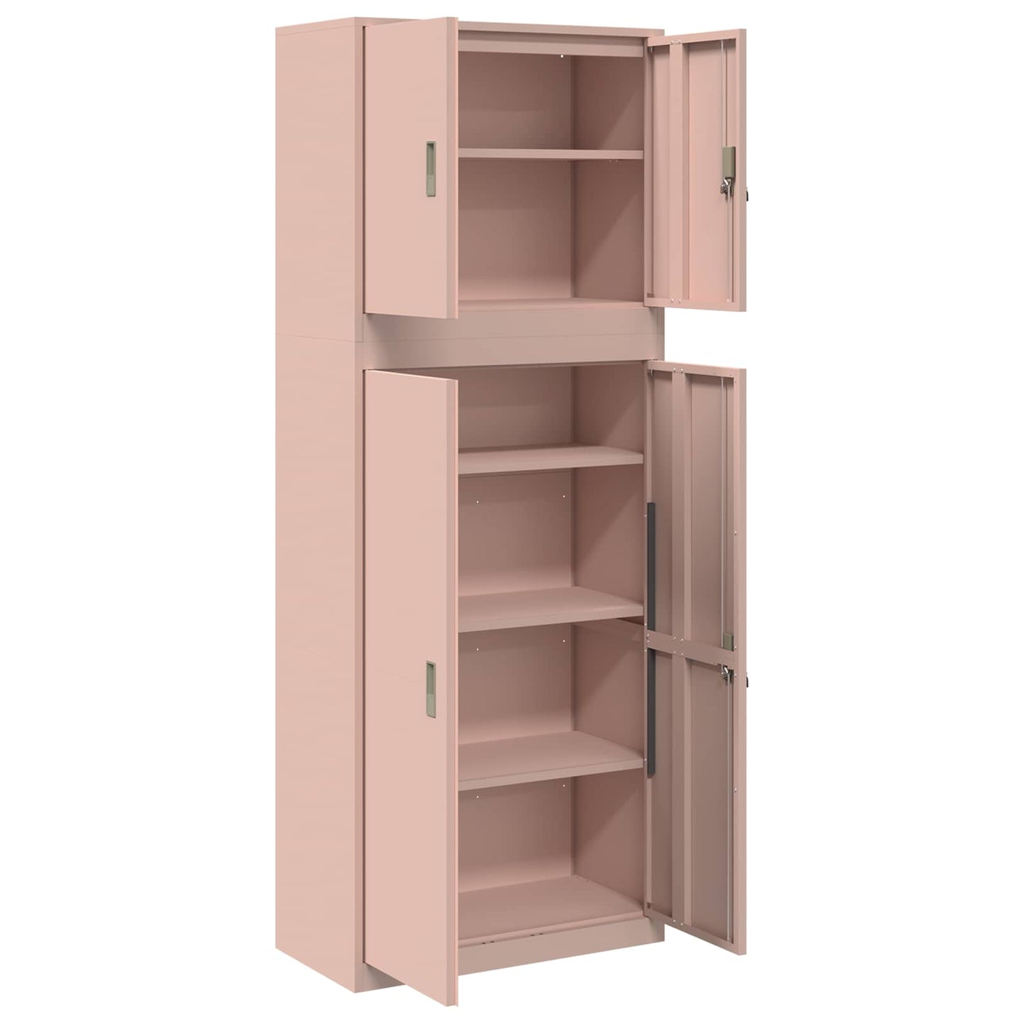 vidaXL Storage Cabinet 2 pcs Pink 80 x 40 x 210 cm Steel Lockable