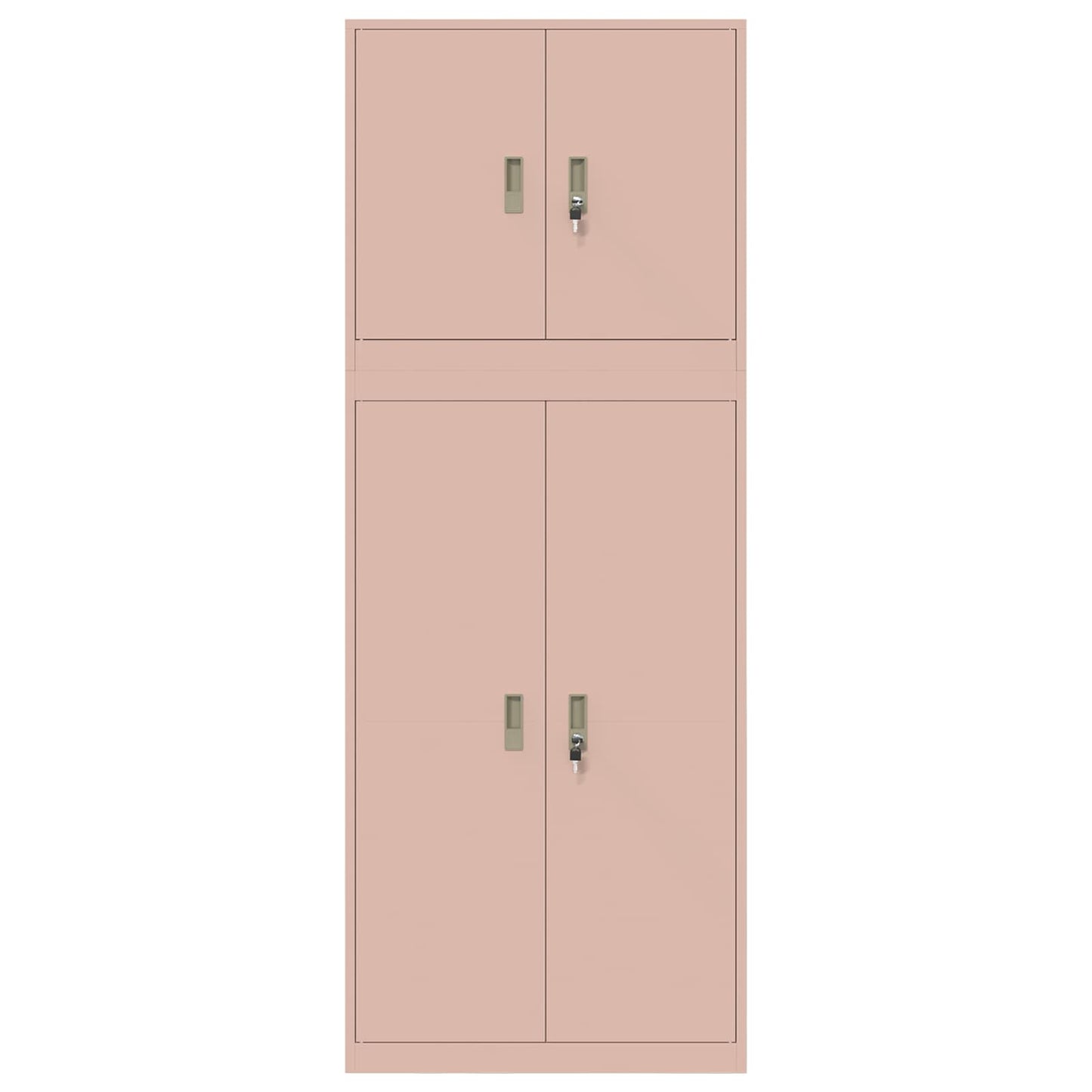 vidaXL Storage Cabinet 2 pcs Pink 80 x 40 x 210 cm Steel Lockable