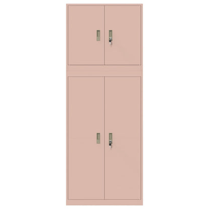 vidaXL Storage Cabinet 2 pcs Pink 80 x 40 x 210 cm Steel Lockable