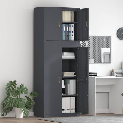 vidaXL Storage Cabinet 2 pcs Anthracite 80 x 40 x 210 cm Steel