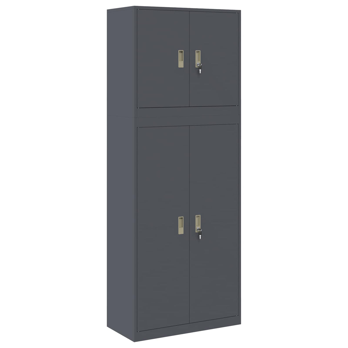 vidaXL Storage Cabinet 2 pcs Anthracite 80 x 40 x 210 cm Steel