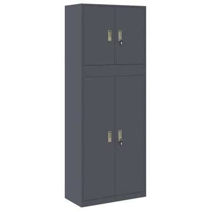 vidaXL Storage Cabinet 2 pcs Anthracite 80 x 40 x 210 cm Steel