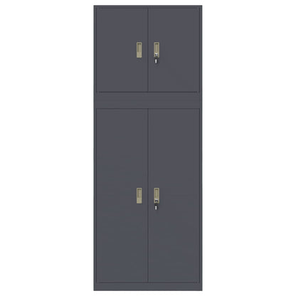 vidaXL Storage Cabinet 2 pcs Anthracite 80 x 40 x 210 cm Steel