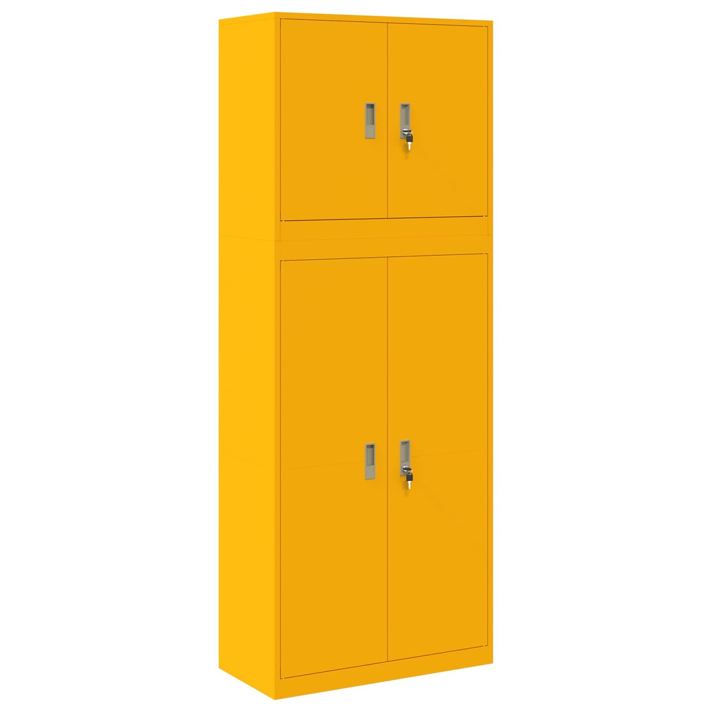 vidaXL Storage Cabinet 2 pcs Mustard Yellow 80 x 40 x 210 cm Steel
