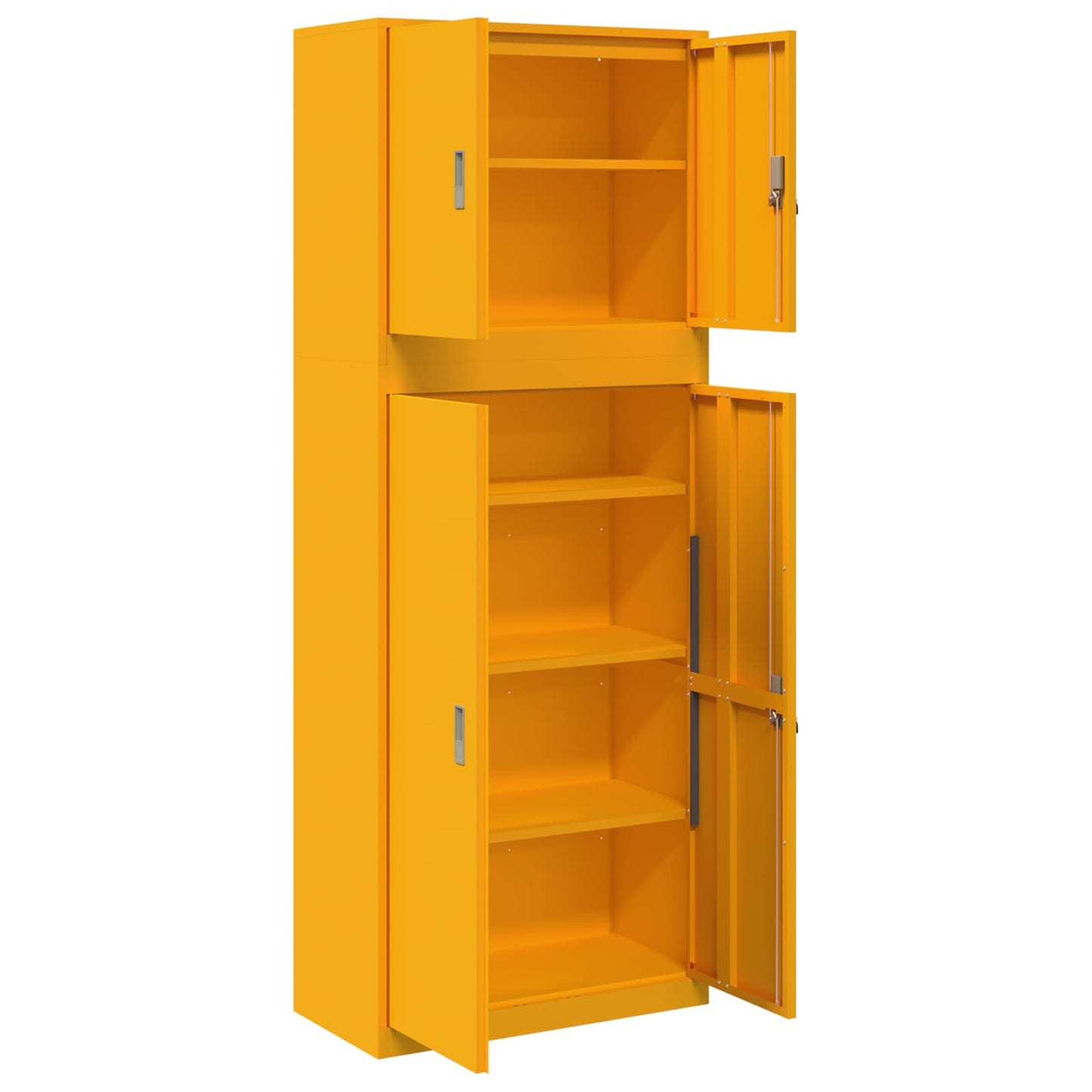 vidaXL Storage Cabinet 2 pcs Mustard Yellow 80 x 40 x 210 cm Steel