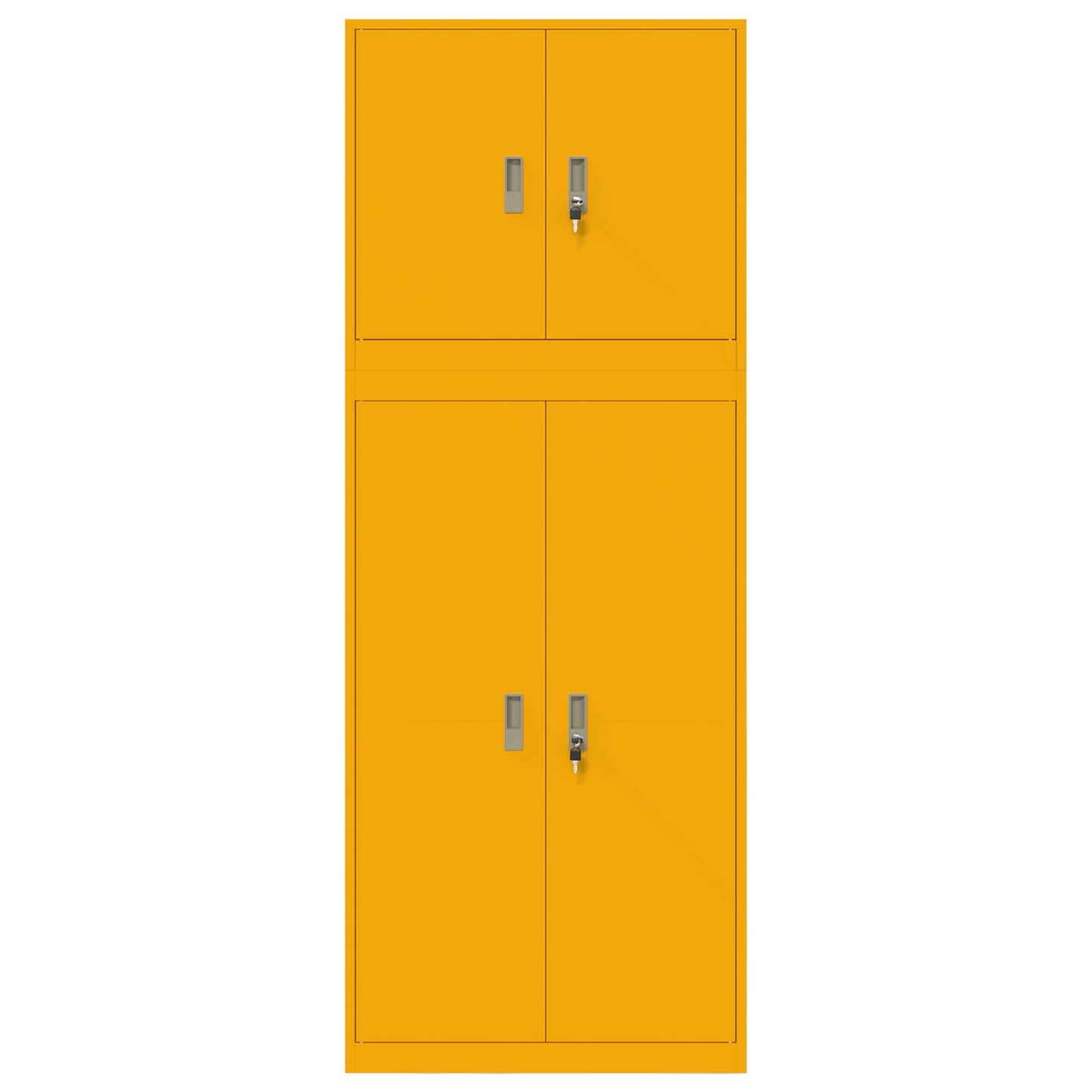vidaXL Storage Cabinet 2 pcs Mustard Yellow 80 x 40 x 210 cm Steel