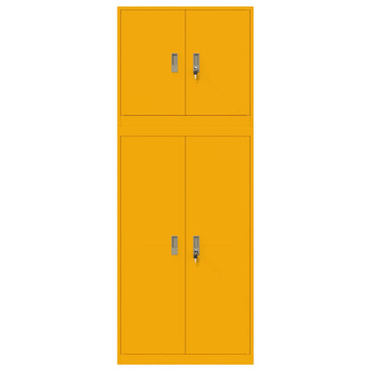 vidaXL Storage Cabinet 2 pcs Mustard Yellow 80 x 40 x 210 cm Steel