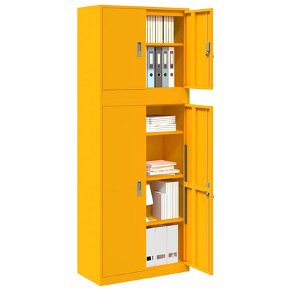 vidaXL Storage Cabinet 2 pcs Mustard Yellow 80 x 40 x 210 cm Steel