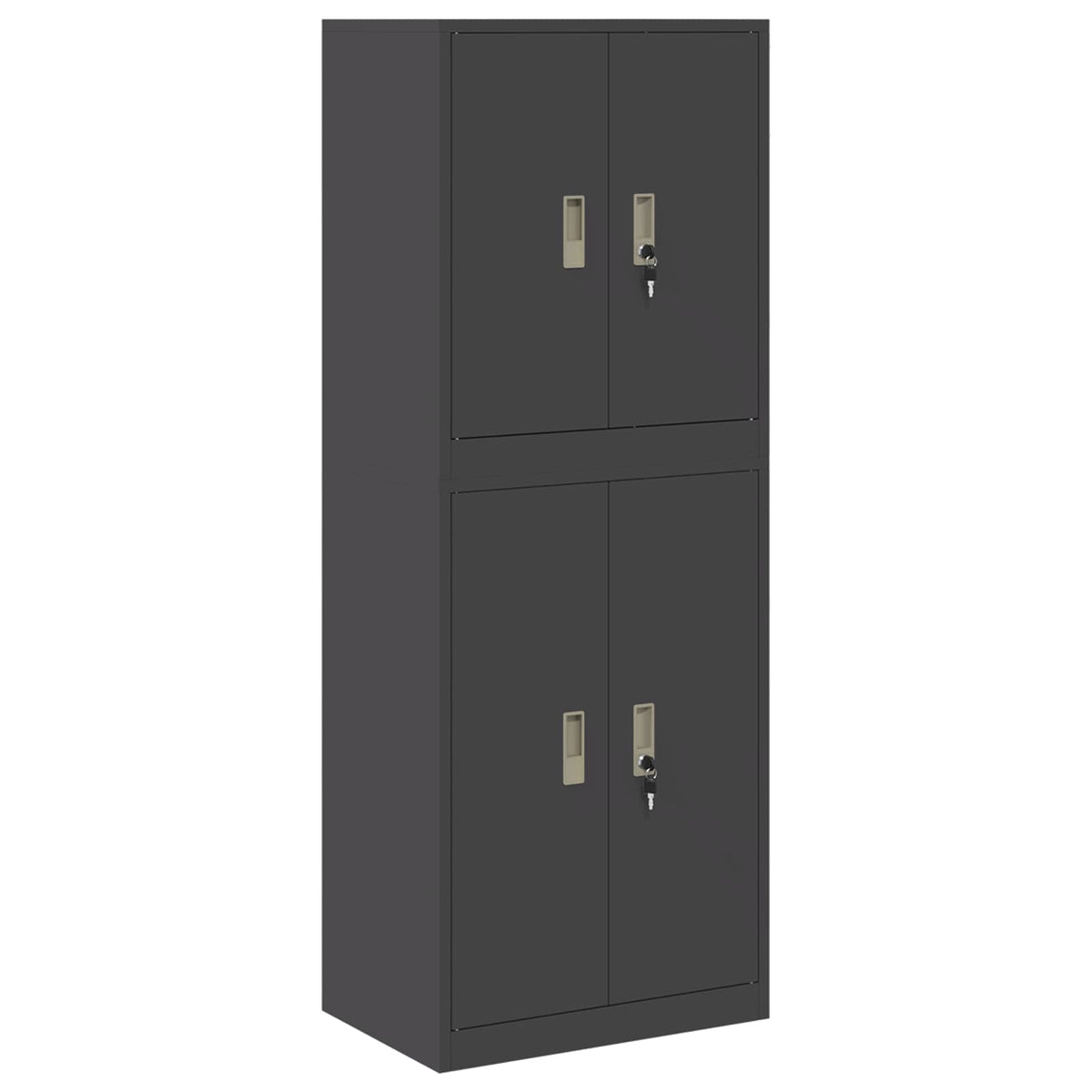 vidaXL Storage Cabinet 2 pcs Black 60 x 40 x 160 cm Steel Lockable