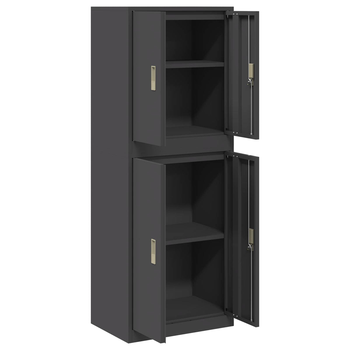 vidaXL Storage Cabinet 2 pcs Black 60 x 40 x 160 cm Steel Lockable