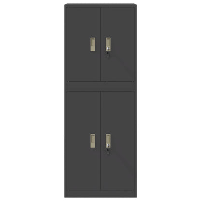 vidaXL Storage Cabinet 2 pcs Black 60 x 40 x 160 cm Steel Lockable