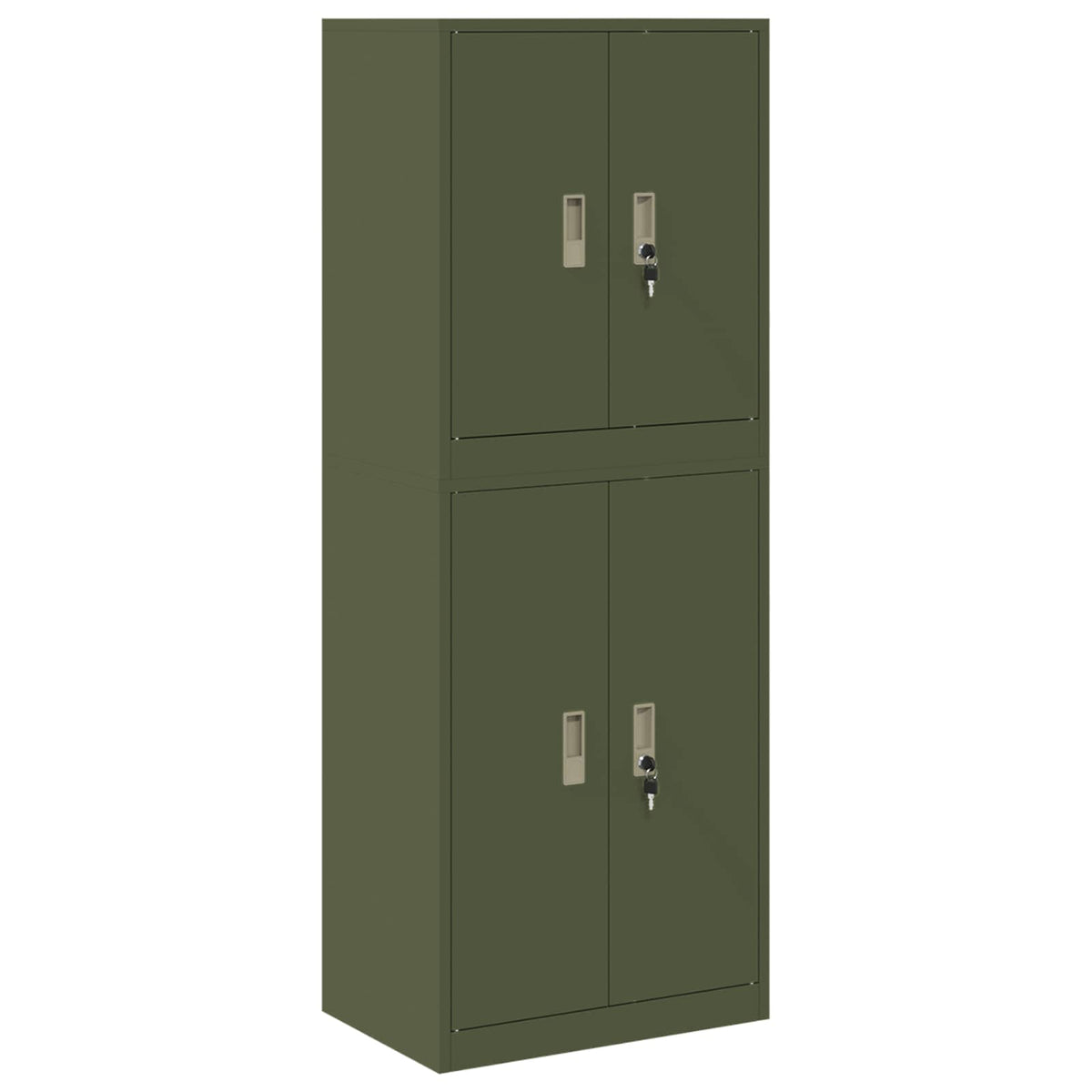 vidaXL Storage Cabinet 2 pcs Olive Green 60 x 40 x 160 cm Steel