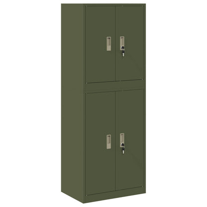 vidaXL Storage Cabinet 2 pcs Olive Green 60 x 40 x 160 cm Steel