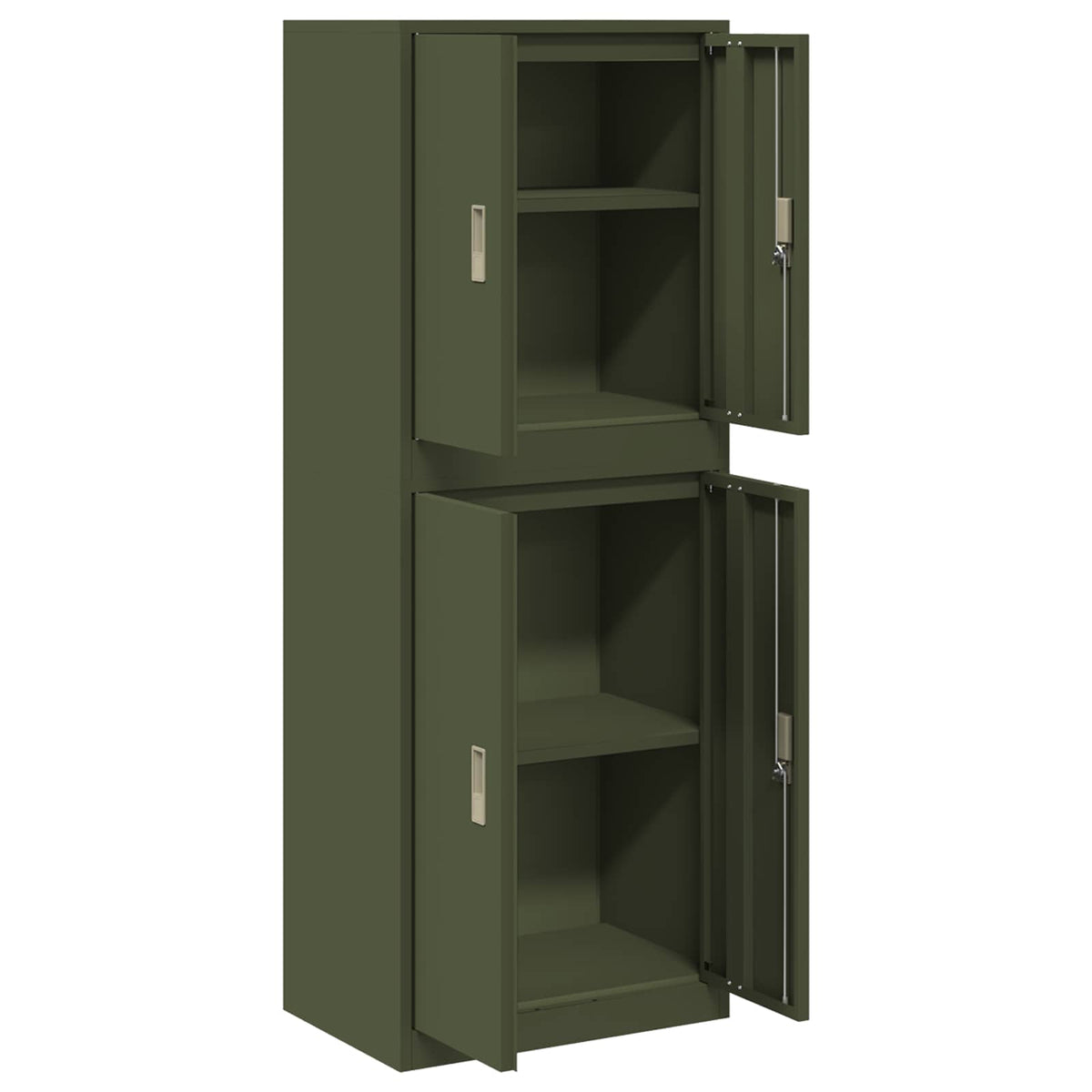 vidaXL Storage Cabinet 2 pcs Olive Green 60 x 40 x 160 cm Steel