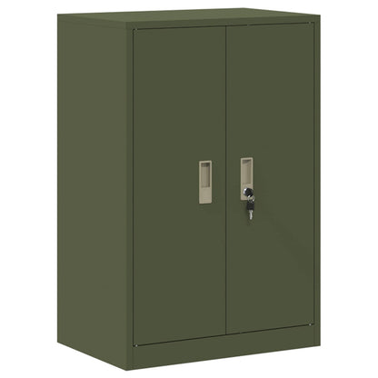 vidaXL Storage Cabinet 2 pcs Olive Green 60 x 40 x 160 cm Steel
