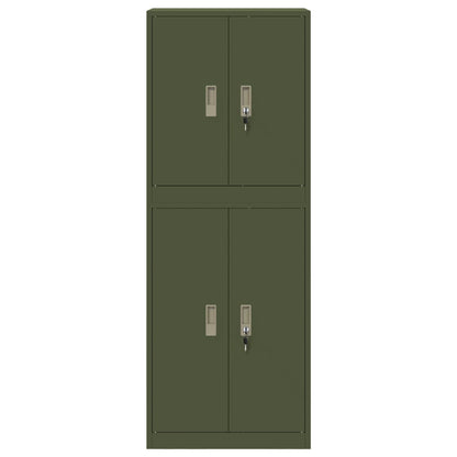 vidaXL Storage Cabinet 2 pcs Olive Green 60 x 40 x 160 cm Steel