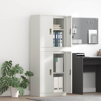 vidaXL Storage Cabinet 2 pcs White 60 x 40 x 160 cm Steel Lockable