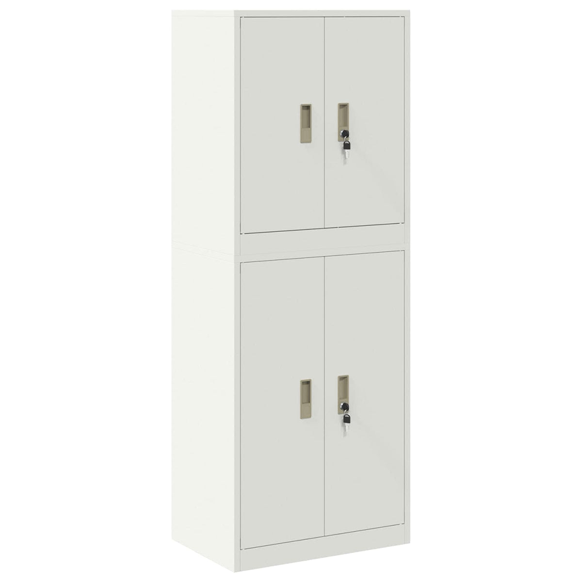 vidaXL Storage Cabinet 2 pcs White 60 x 40 x 160 cm Steel Lockable