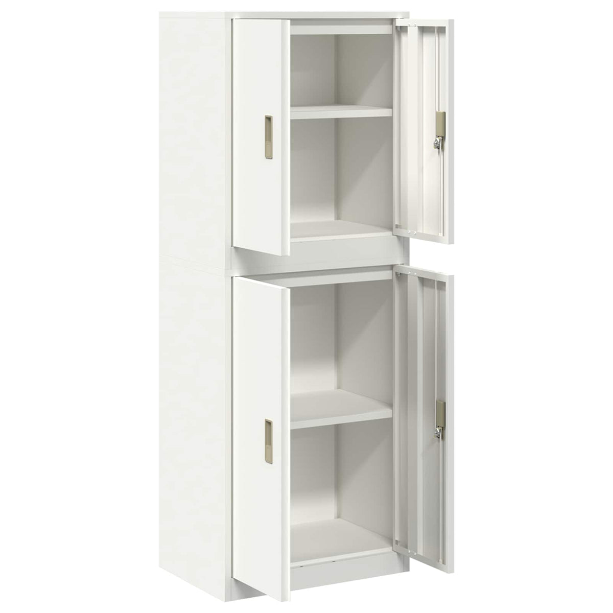 vidaXL Storage Cabinet 2 pcs White 60 x 40 x 160 cm Steel Lockable