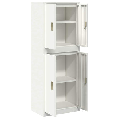 vidaXL Storage Cabinet 2 pcs White 60 x 40 x 160 cm Steel Lockable
