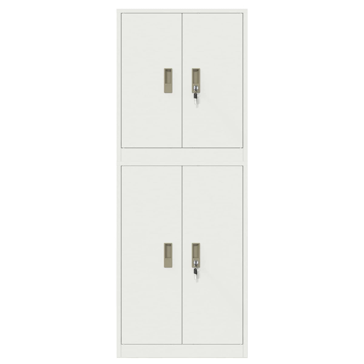 vidaXL Storage Cabinet 2 pcs White 60 x 40 x 160 cm Steel Lockable