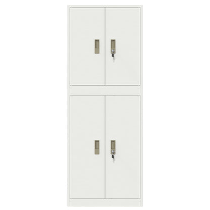 vidaXL Storage Cabinet 2 pcs White 60 x 40 x 160 cm Steel Lockable