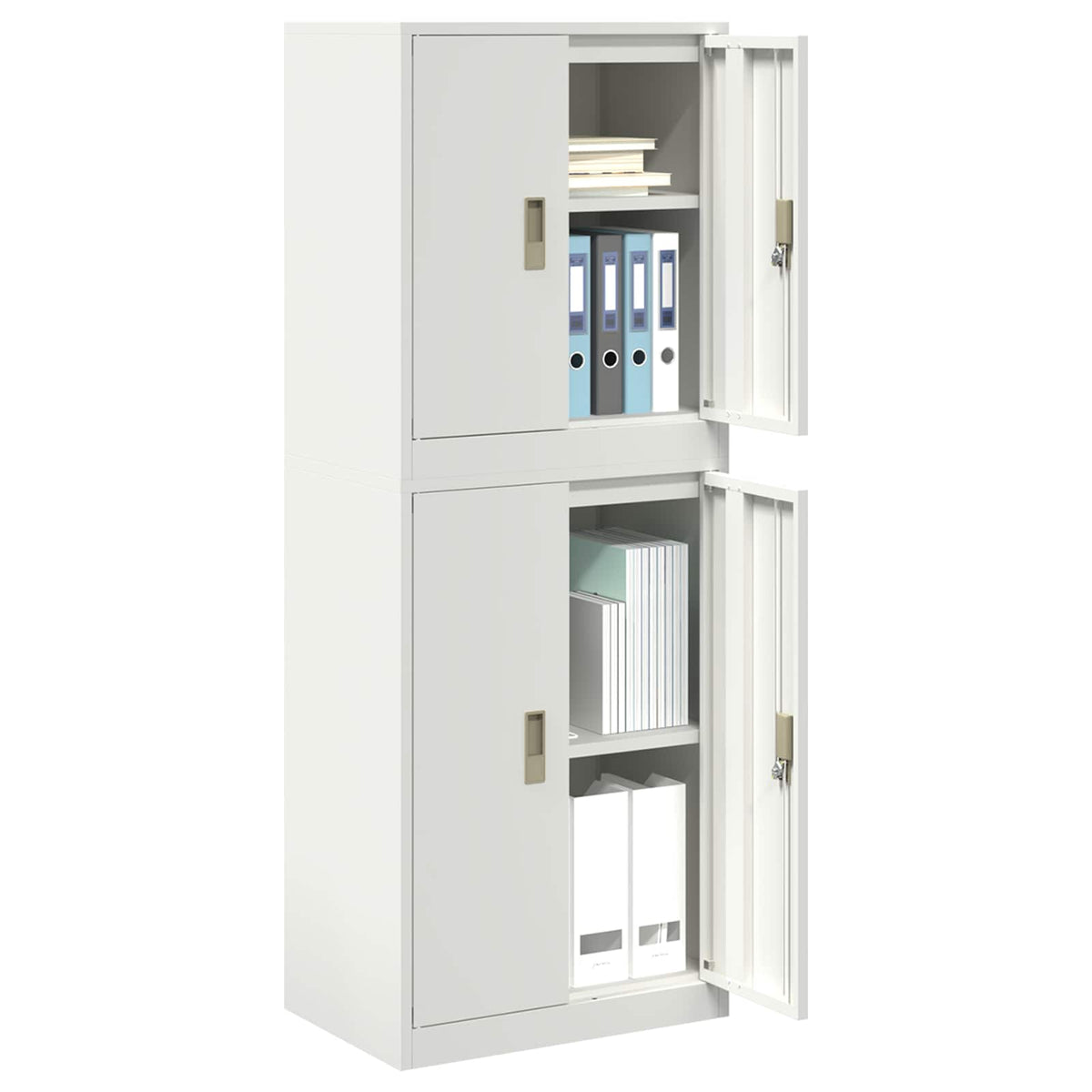 vidaXL Storage Cabinet 2 pcs White 60 x 40 x 160 cm Steel Lockable