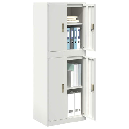 vidaXL Storage Cabinet 2 pcs White 60 x 40 x 160 cm Steel Lockable