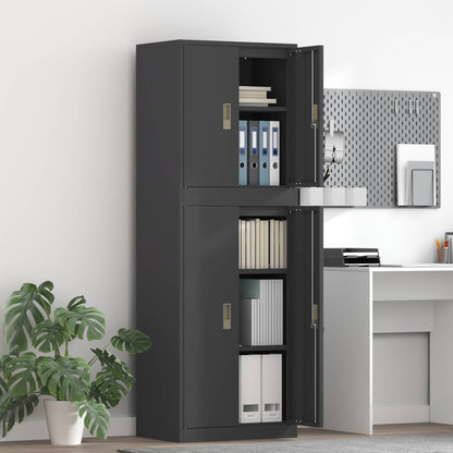 vidaXL Storage Cabinet 2 pcs Black 60 x 40 x 175 cm Steel Lockable