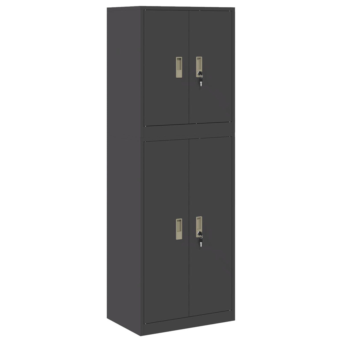 vidaXL Storage Cabinet 2 pcs Black 60 x 40 x 175 cm Steel Lockable