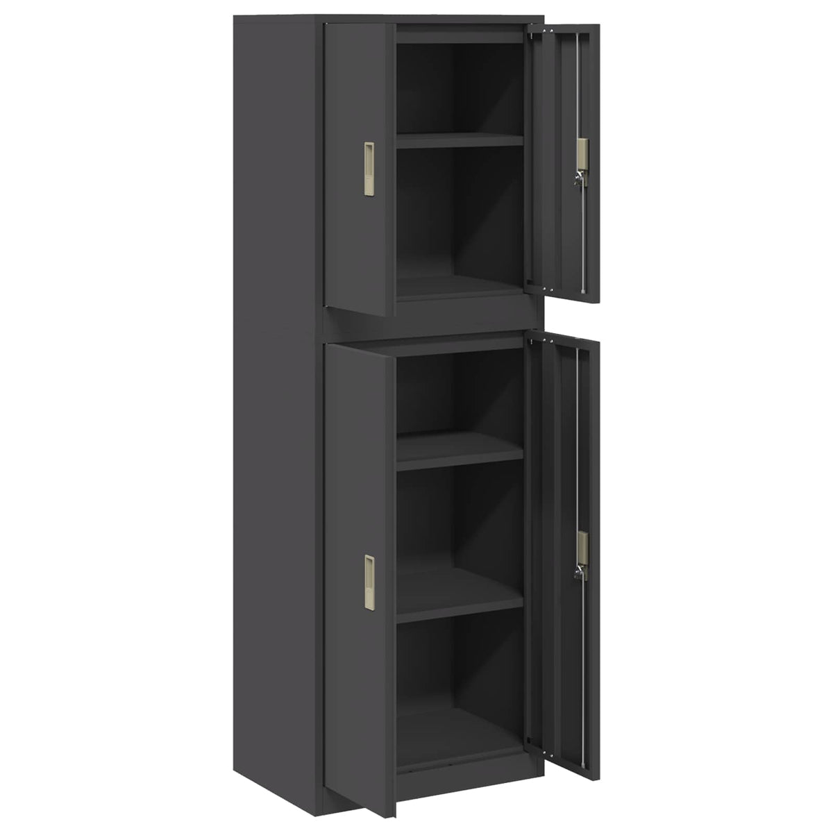 vidaXL Storage Cabinet 2 pcs Black 60 x 40 x 175 cm Steel Lockable