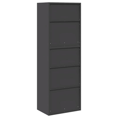 vidaXL Storage Cabinet 2 pcs Black 60 x 40 x 175 cm Steel Lockable
