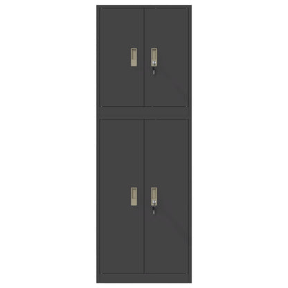 vidaXL Storage Cabinet 2 pcs Black 60 x 40 x 175 cm Steel Lockable