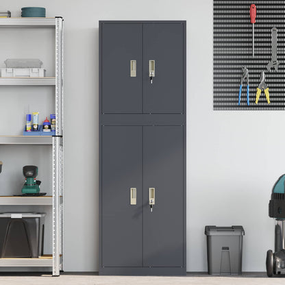 vidaXL Storage Cabinet 2 pcs Anthracite 60 x 40 x 175 cm Steel