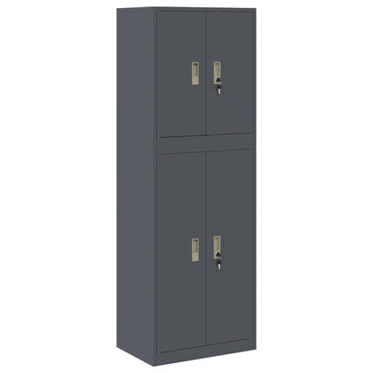 vidaXL Storage Cabinet 2 pcs Anthracite 60 x 40 x 175 cm Steel