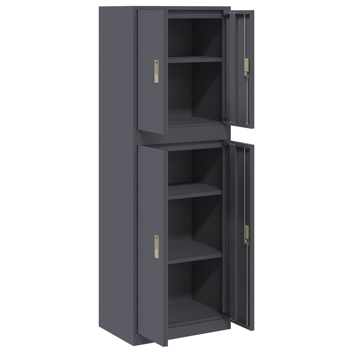 vidaXL Storage Cabinet 2 pcs Anthracite 60 x 40 x 175 cm Steel