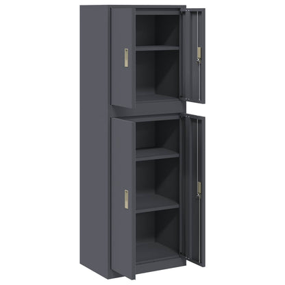 vidaXL Storage Cabinet 2 pcs Anthracite 60 x 40 x 175 cm Steel