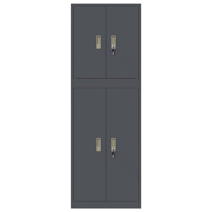 vidaXL Storage Cabinet 2 pcs Anthracite 60 x 40 x 175 cm Steel