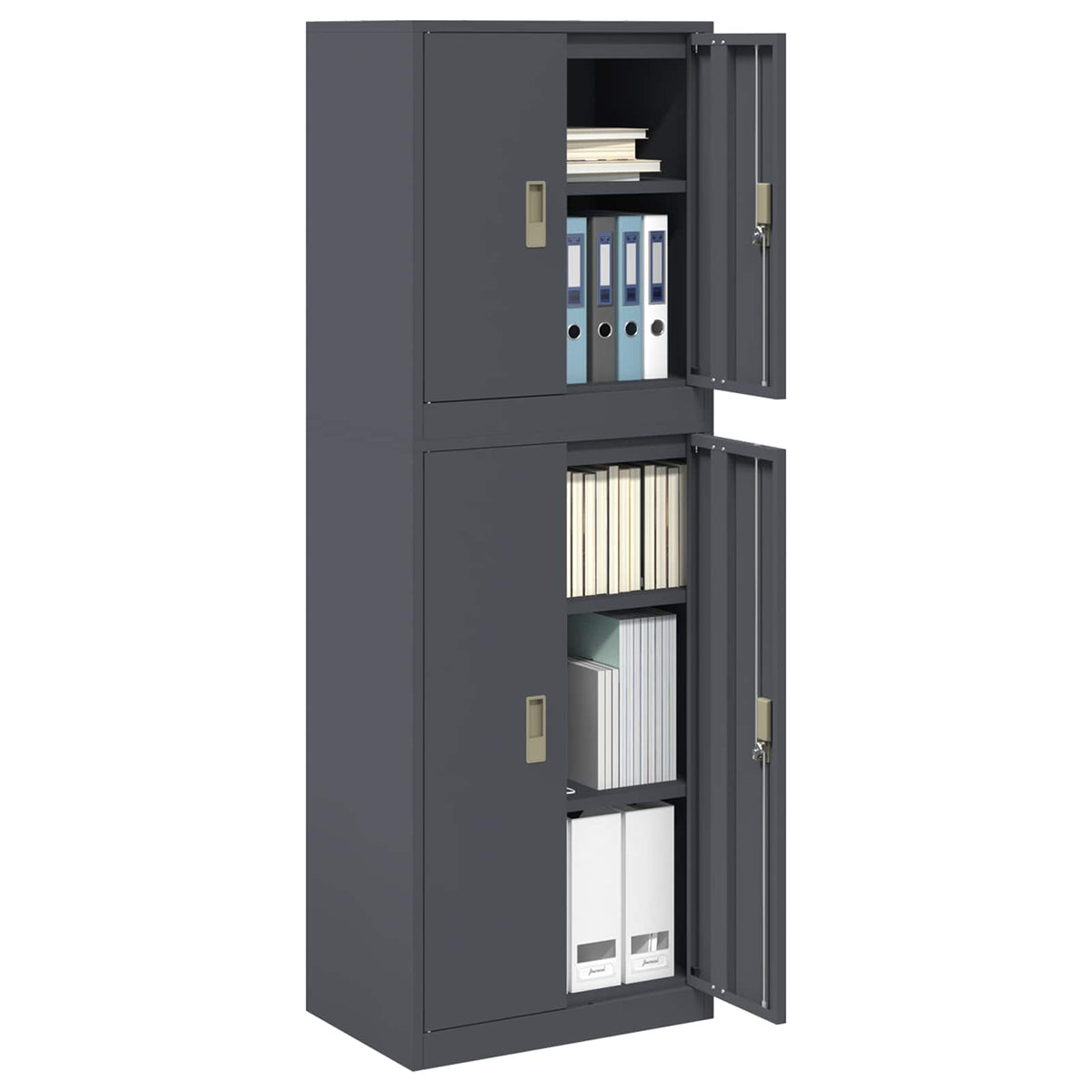 vidaXL Storage Cabinet 2 pcs Anthracite 60 x 40 x 175 cm Steel