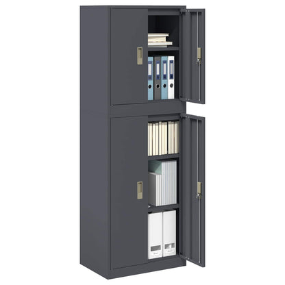 vidaXL Storage Cabinet 2 pcs Anthracite 60 x 40 x 175 cm Steel