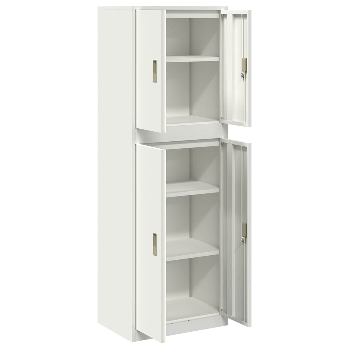 vidaXL Storage Cabinet 2 pcs White 60 x 40 x 175 cm Steel Lockable