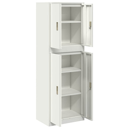 vidaXL Storage Cabinet 2 pcs White 60 x 40 x 175 cm Steel Lockable