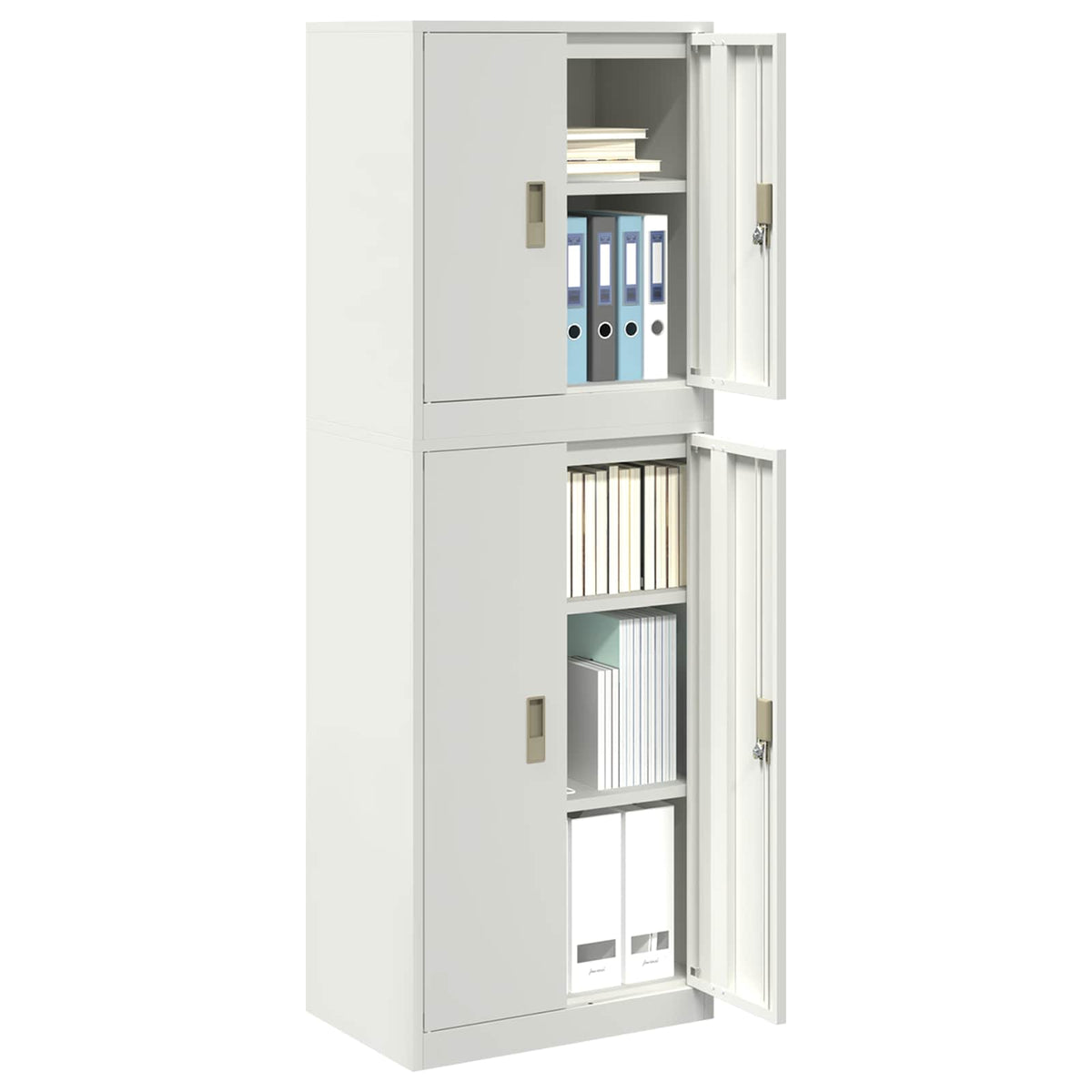vidaXL Storage Cabinet 2 pcs White 60 x 40 x 175 cm Steel Lockable