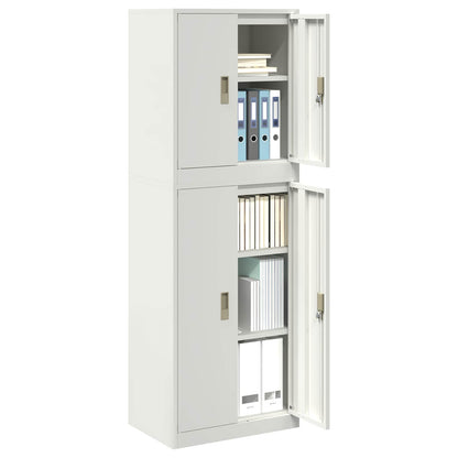 vidaXL Storage Cabinet 2 pcs White 60 x 40 x 175 cm Steel Lockable