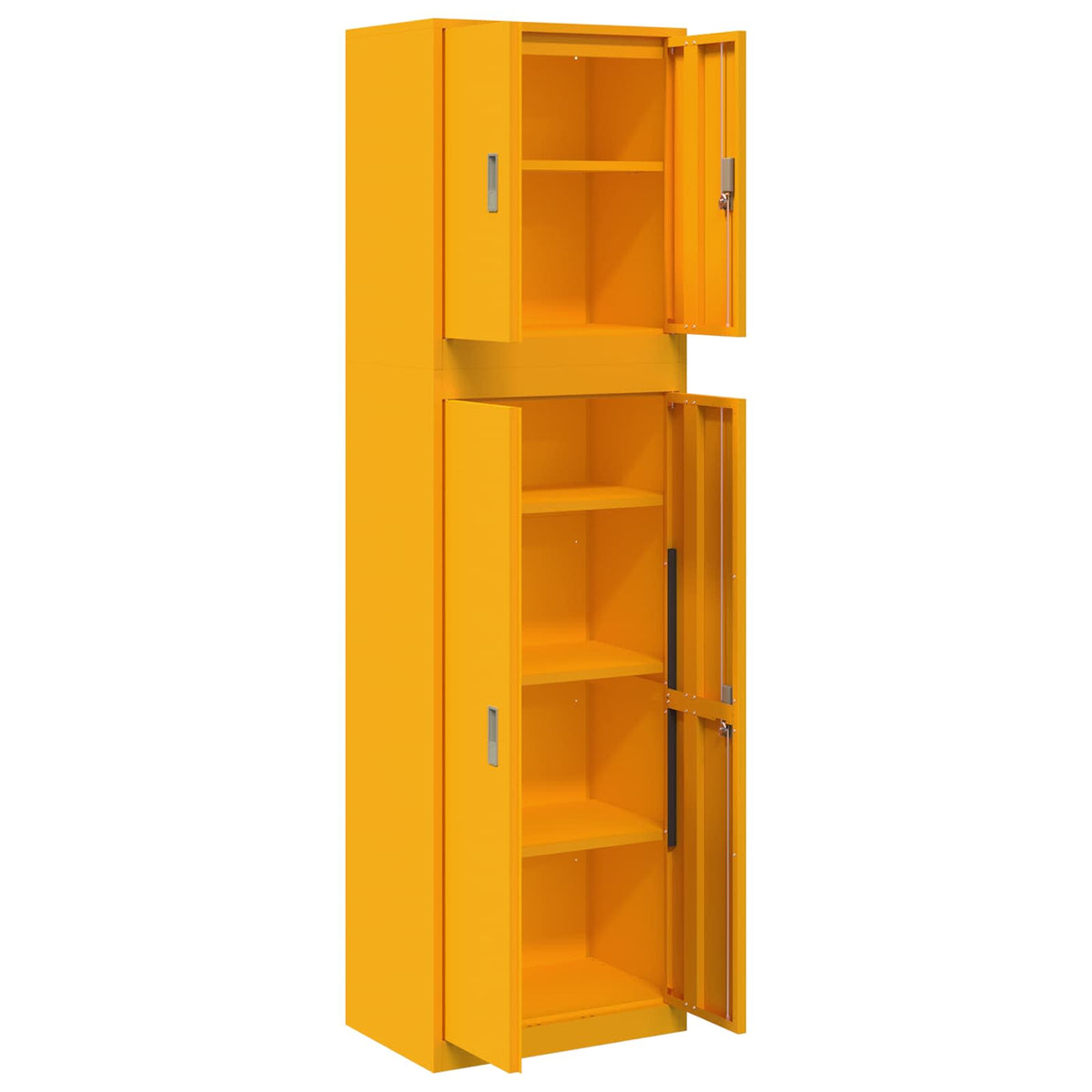 vidaXL Storage Cabinet 2 pcs Mustard Yellow 60 x 40 x 210 cm Steel
