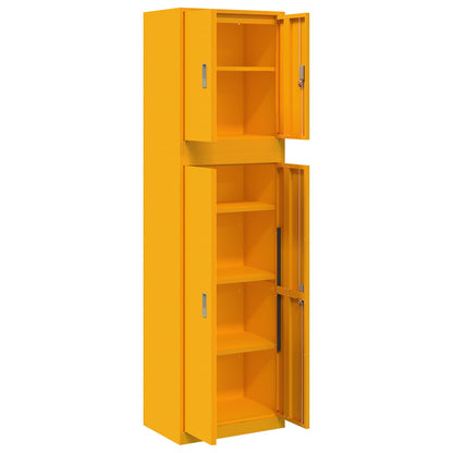 vidaXL Storage Cabinet 2 pcs Mustard Yellow 60 x 40 x 210 cm Steel