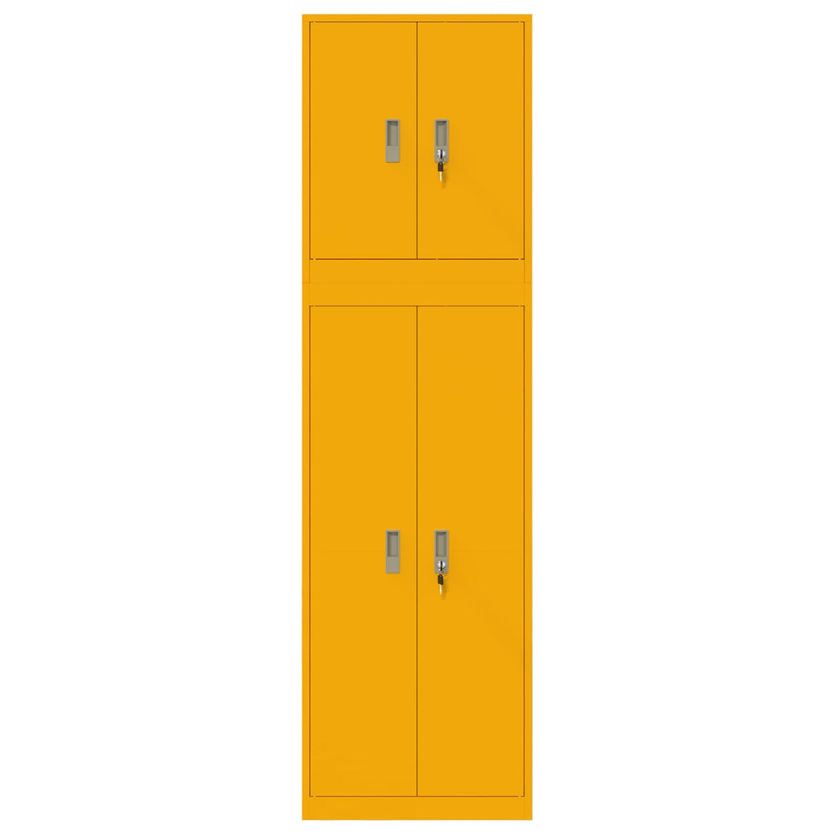 vidaXL Storage Cabinet 2 pcs Mustard Yellow 60 x 40 x 210 cm Steel