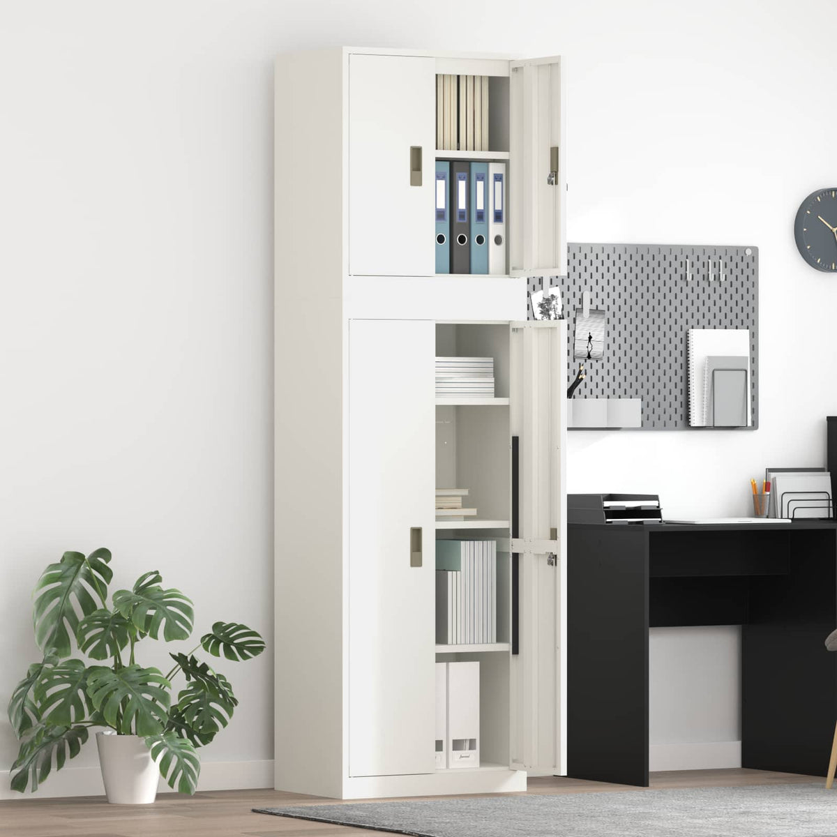 vidaXL Storage Cabinet 2 pcs 60 x 40 x 210 cm Steel Lockable