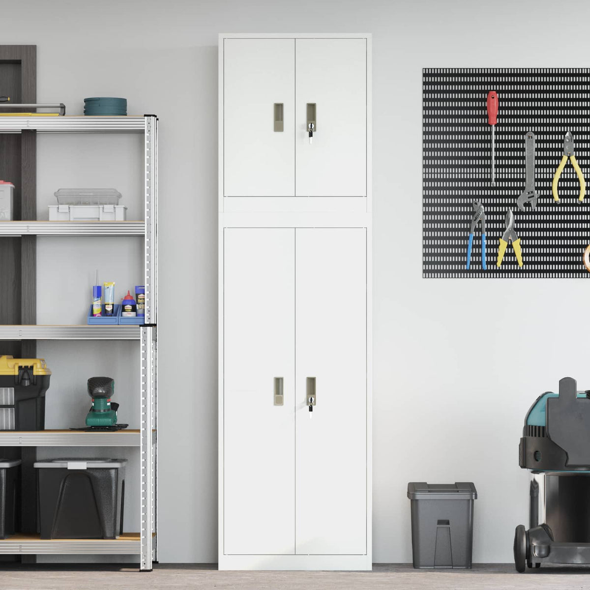 vidaXL Storage Cabinet 2 pcs 60 x 40 x 210 cm Steel Lockable