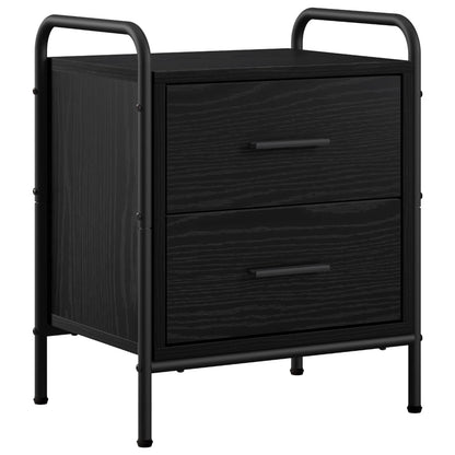 vidaXL Bedside Cabinet Black Oak 40 x 30 x 50 cm Engineered Wood